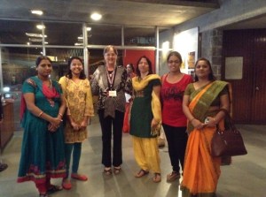 Nancy Bolt with librarians at DELNET