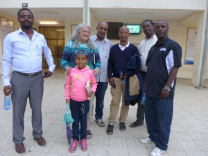 Final group shot in front of the library